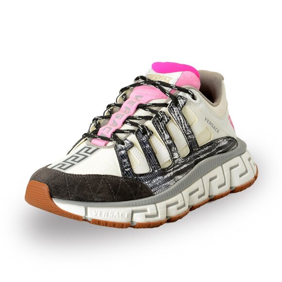 Versace Women's "Trigreca" Multi-Color Suede&Leather Sneakers Shoes US 10 IT 40 - Picture 1 of 8